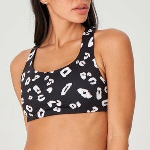 Onzie Black White Leopard Mudra Bra